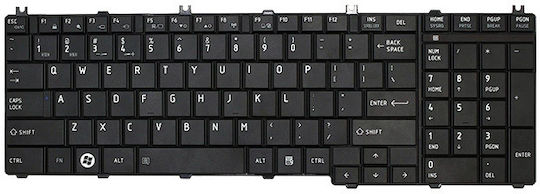Toshiba Laptop Keyboard for Satellite C660 Without Frame and Greek (GR) Layout in Black Color