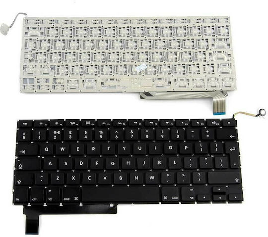 Πληκτρολόγιο Laptop για Macbook Pro 15 A1286 χωρίς Πλαίσιο και Διάταξη Αγγλικά (UK) σε Μαύρο χρώμα K344