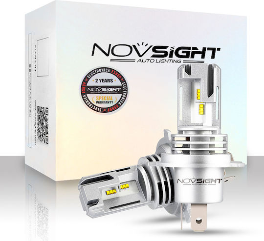 NovSight Λάμπες Αυτοκινήτου N30S H4 LED 6000K Ψυχρό Λευκό 12-24V 55W 2τμχ