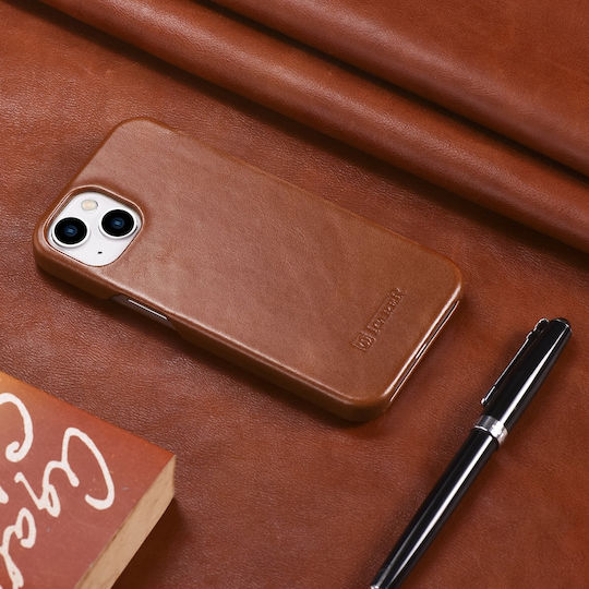 iCarer Curved Edge Vintage Book Δερμάτινο Καφέ (iPhone 13 mini)