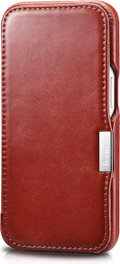 iCarer Metal Clip Vintage Book Δερμάτινο Κόκκινο (iPhone 13 mini)