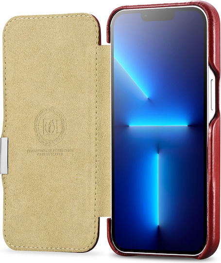 iCarer Metal Clip Vintage Book Δερμάτινο Κόκκινο (iPhone 13 mini)