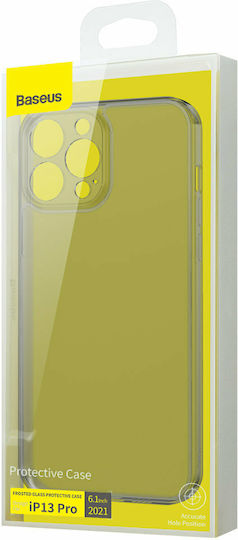 Baseus Frosted Glass Задна корица Силикон Черен (iPhone 13 Pro)