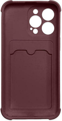 Hurtel Armor Air Bag Synthetic Back Cover Durable with Credit Card Holder Rashberry (iPhone 13)