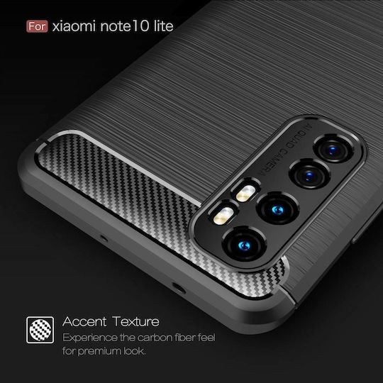 Carbon Back Cover Σιλικόνης Μαύρο (Xiaomi Mi Note 10 Lite)
