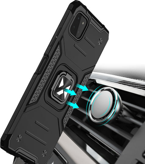 Wozinsky Ring Armor Back Cover Plastic Negru (Galaxy A22 4G - Galaxy A22 4G)