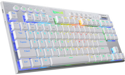 Redragon K621 Horus Gaming Mechanical Keyboard Tenkeyless with Custom Red switches and RGB lighting (English US) White