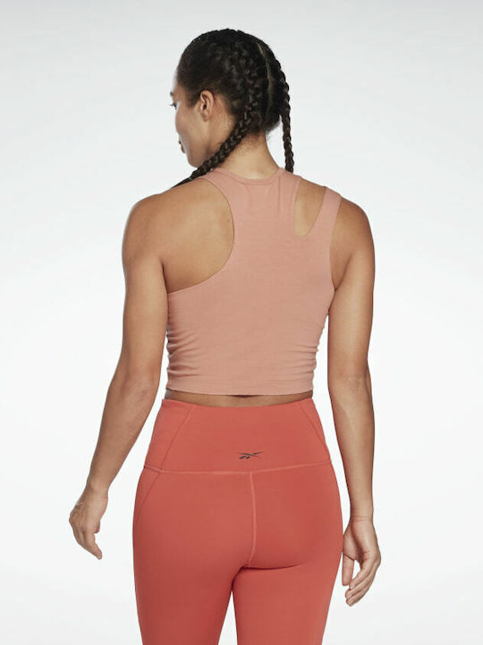 Reebok Meet You There Women's Athletic Crop Top Sleeveless Canyon Coral