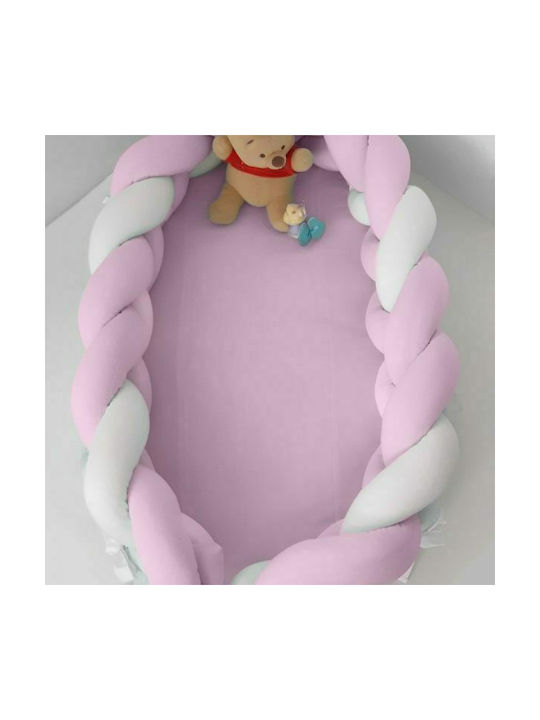 Baby Oliver Βρεφικό Μαξιλάρι Φωλιά White/PInk