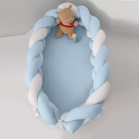 Baby Oliver Βρεφικό Μαξιλάρι Φωλιά White/Ciel
