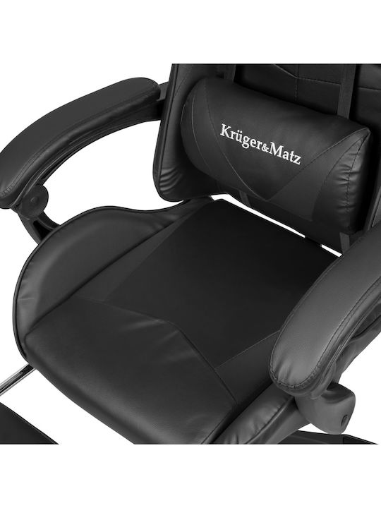 Kruger & Matz Warrior GX-150 Gaming Stuhl mit Fußstütze Schwarz