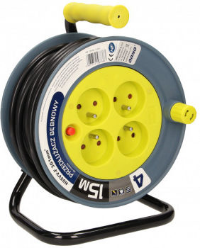 Orno Cablu de prelungire 4 locuri cu cablu de 15m Diametru 3 x 1mm² Galbenă