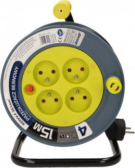 Orno Cablu de prelungire 4 locuri cu cablu de 15m Diametru 3 x 1mm² Galbenă