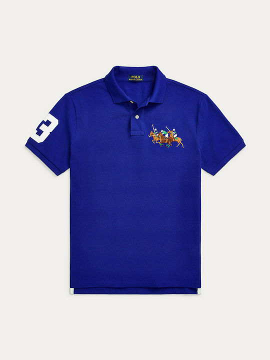 Men's Athletic Short Sleeve Blouse Polo Blue