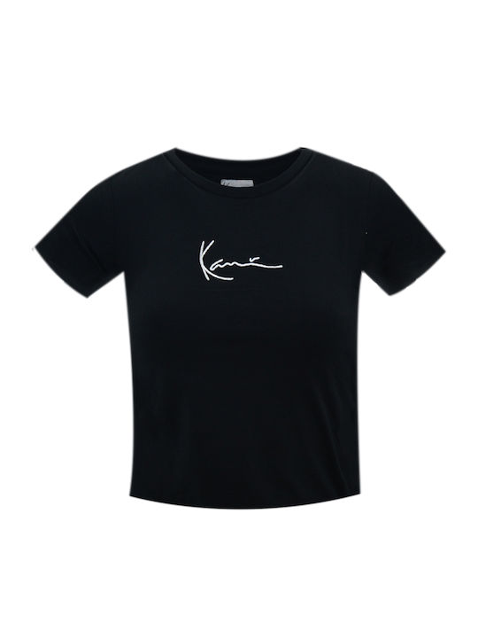 Κοντομάνικο Crop Top Μαύρο
