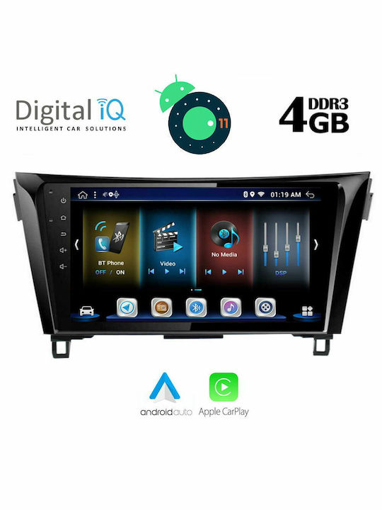 Digital IQ Car-Audiosystem für Nissan Qashqai 2014-2021 (Bluetooth/USB/AUX/WiFi/GPS/Apple-Carplay) mit Touchscreen 10.1" DIQ_BXD_6468