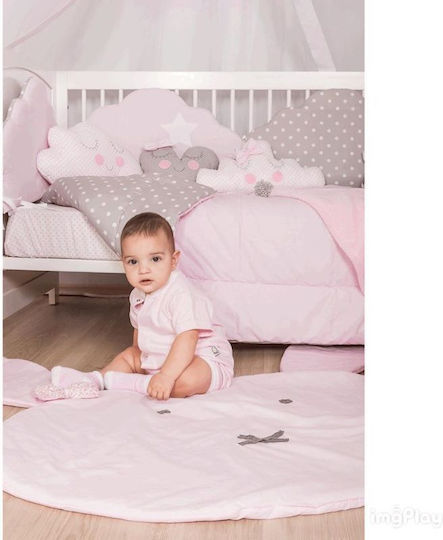 Baby Star Σετ Κούνιας Clouds Pink/Grey 3τμχ