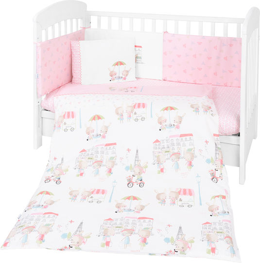 Kikka Boo Baby Crib Bedding Set Day in Paris 6pcs Pink