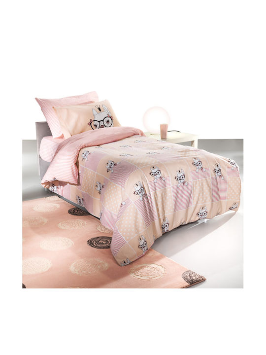 Saint Clair Σετ Σεντόνια Μονά Βαμβακερά Rosie Ροζ 160x250cm 2τμχ