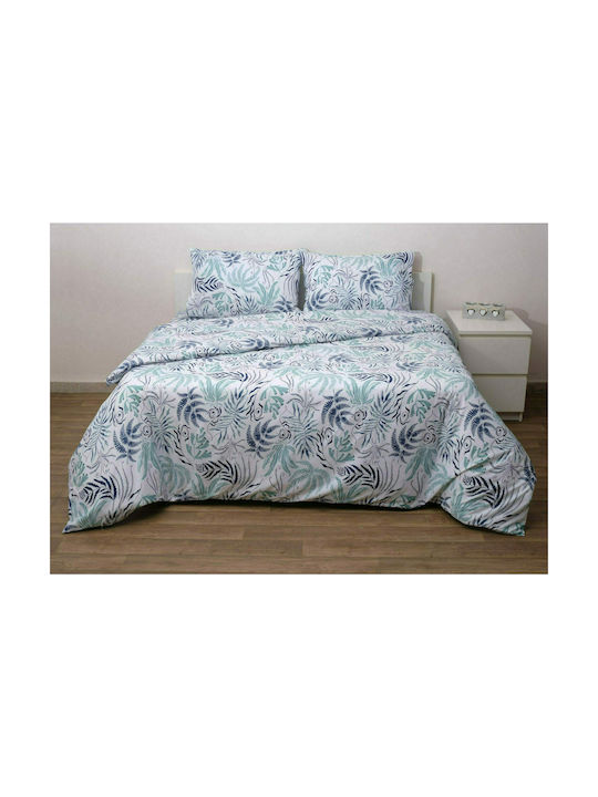 Viopros Sheet Set Single Cotton Morgan Blue 160x260cm 3pcs