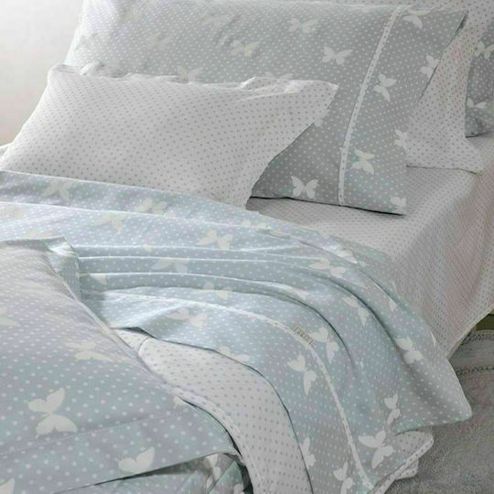 Down Town Home Sheet Set Single Cotton S686 Light Blue 175x255cm 3pcs