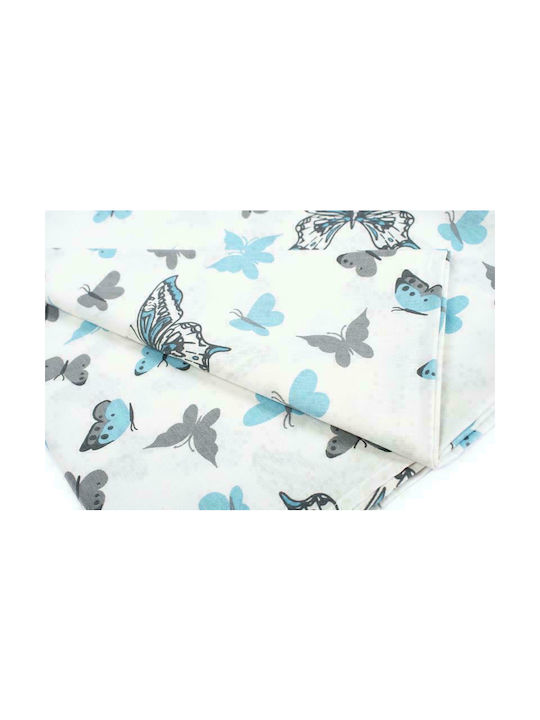 Dimcol Sheet Set Single Cotton Butterfly 56 Sky Blue 160x240cm 2pcs
