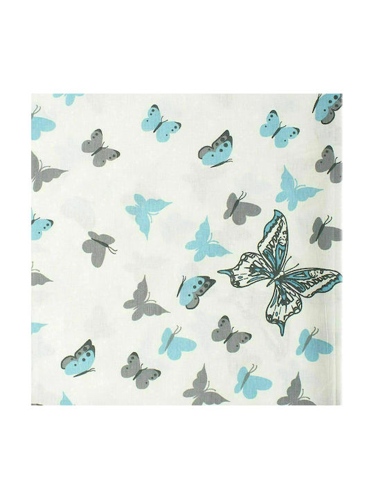 Dimcol Sheet Set Single Cotton Butterfly 56 Sky Blue 160x240cm 2pcs
