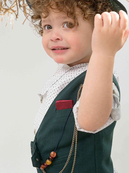 Bonito Baby Boys Baptism Suit with Vest 21105 5pcs Green