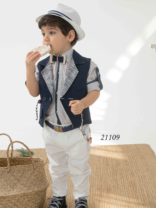 Bonito Baby Βαπτιστικό Κοστούμι Μπλε 6τμχ Bonito Baby Βαπτιστικό Κοστούμι Μπλε 6τμχ