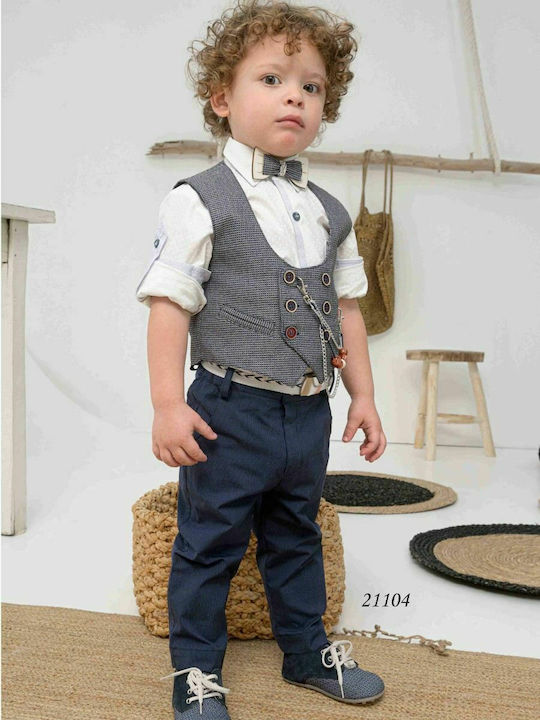 Bonito Baby Βαπτιστικό Κοστούμι Μπλε 5τμχ Bonito Baby Βαπτιστικό Κοστούμι Μπλε 5τμχ