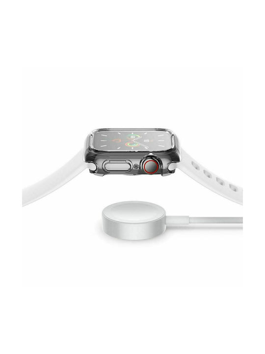 Spigen Ultra Hybrid Silicone Case with Glass in Transparent color for Apple Watch 45mm