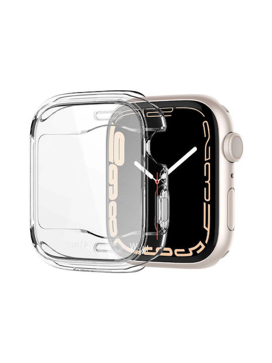 Spigen Ultra Hybrid Силиконов Калъф със Стъкло в Прозрачен цвят за Apple Watch 41 мм
