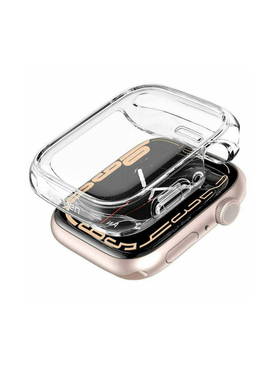 Spigen Ultra Hybrid Силиконов Калъф със Стъкло в Прозрачен цвят за Apple Watch 41 мм