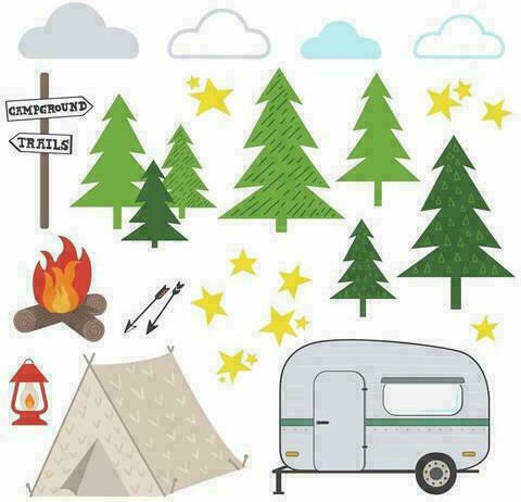 RoomMates Decor Детска стикерна за стена Стена Camping