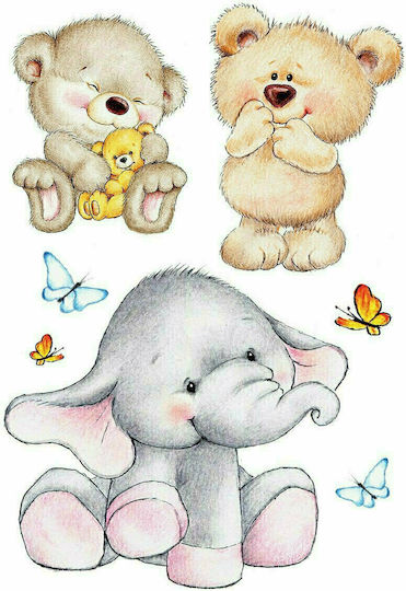 Ango Kids Vinyl Wall Sticker Cute Animals XL 67x100cm 12pcs