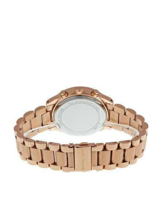 Michael Kors Brinkley Γυναικείο Ρολόι 40mm Χρονογράφος Μπαταρίας με Ροζ Χρυσό Μεταλλικό Μπρασελέ