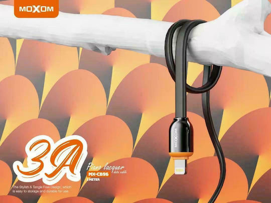 Moxom MX-CB96 Flat USB to Lightning Cable Μαύρο 1m