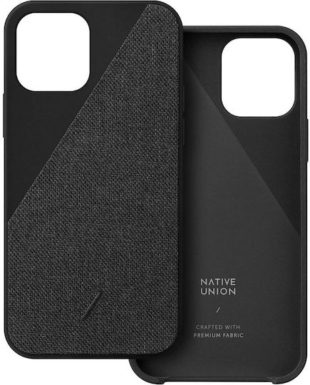Native Union Clic Canvas Umschlag Rückseite Stoff Schwarz (iPhone 12 mini)