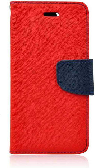 Fancy Buchen Sie Synthetisches Leder Red / Navy (Galaxy S21 FE 5G)