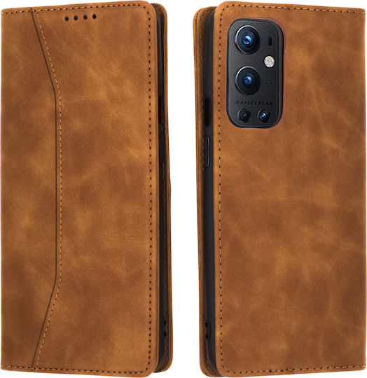 Bodycell PU Leather Wallet Δερματίνης Καφέ (OnePlus 9 Pro)