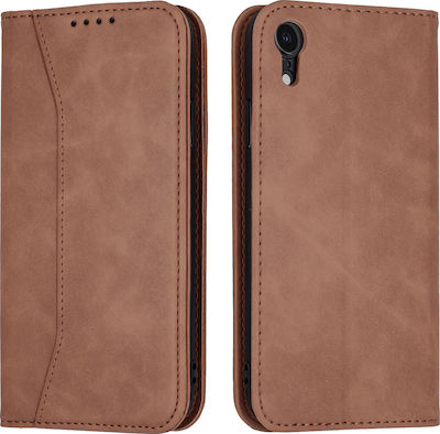 Bodycell PU Leather Wallet Δερματίνης Καφέ (iPhone XR)