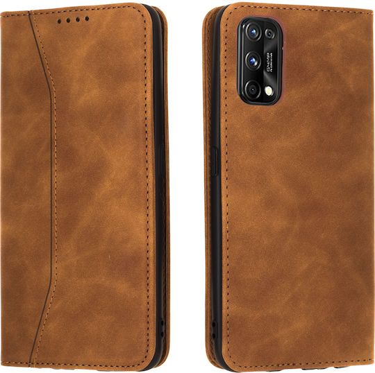 Bodycell PU Leather Wallet Piele artificială Maro (Realme 7 Pro)