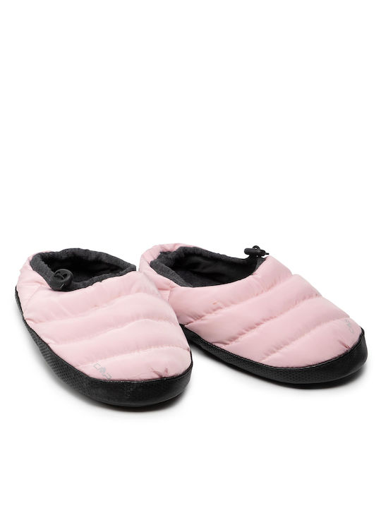 Geschlossene Damen Hausschuhe mit Rosa Pelz