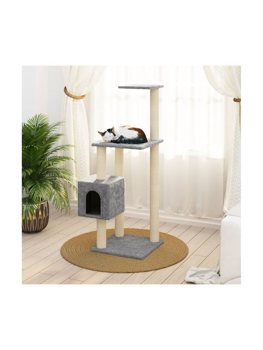 vidaXL Scratching Post Cat Trees Gray 41x41x104cm