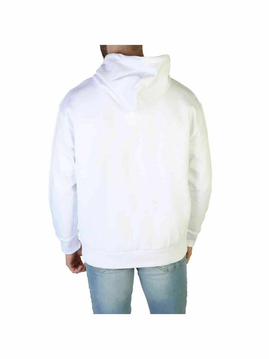 Calvin Klein Men's Sweatshirt with Hood and Pockets White