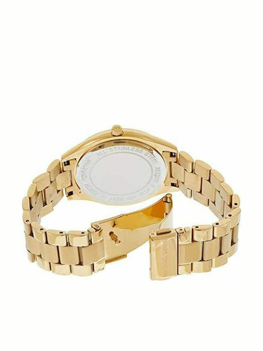Michael Kors Runway Γυναικείο Ρολόι 41mm Μπαταρίας με Χρυσό Μεταλλικό Μπρασελέ