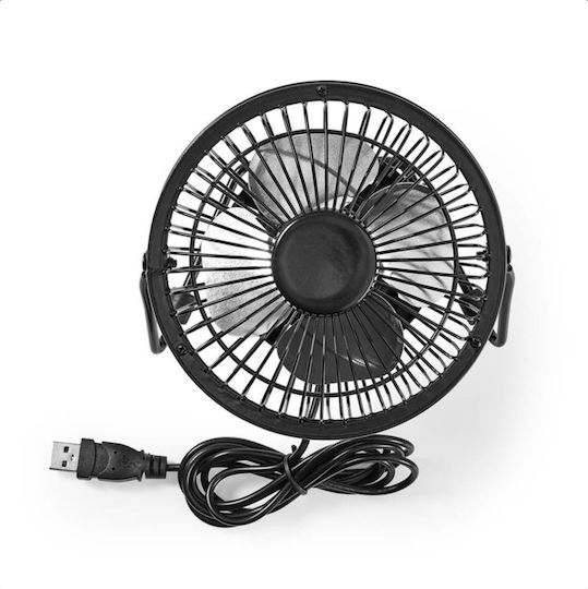Nedis Metal Mini Ventilator USB Schwarz