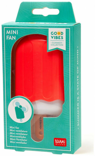 Legami Milano Ice cream mini fan Ανεμιστηράκι Χειρός Μπαταρίας Κόκκινο
