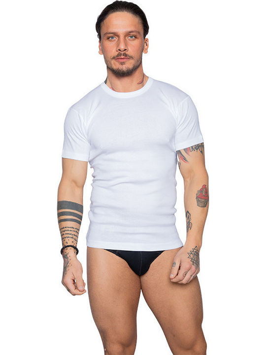 Men's Short Sleeve Undershirt in White Color