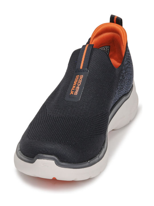 Go Walk 6 Men's Canvas Slip-Ons Blue